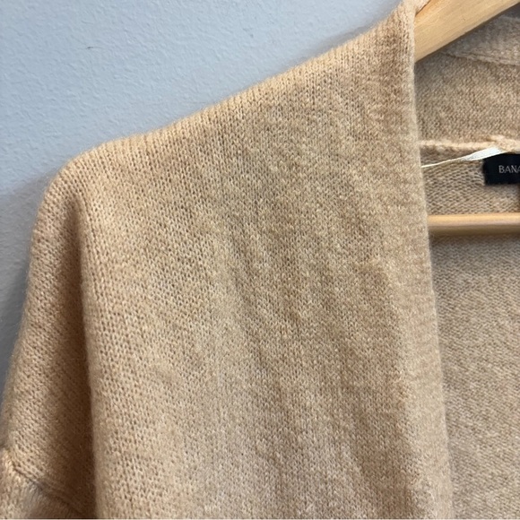 Banana Republic Medium Duster Cardigan CamelTan Open Front wool mohair fluffy - Picture 3 of 11